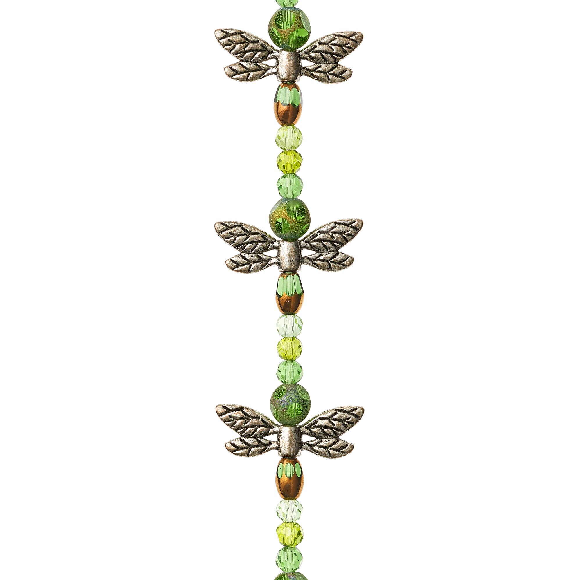 Silver & Green Dragonfly Mix Beads by Bead Landing™